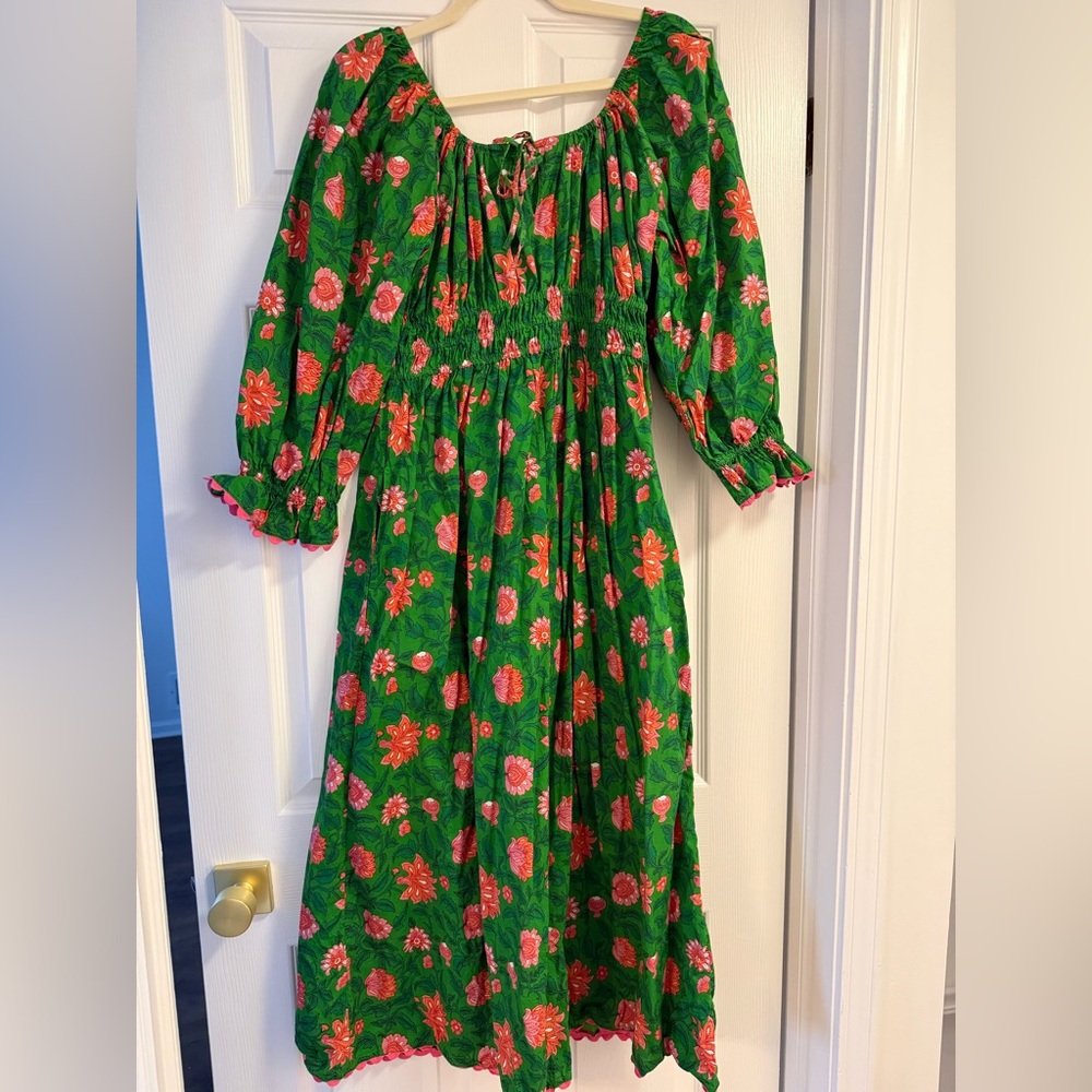 Floral Green Maxi Dress